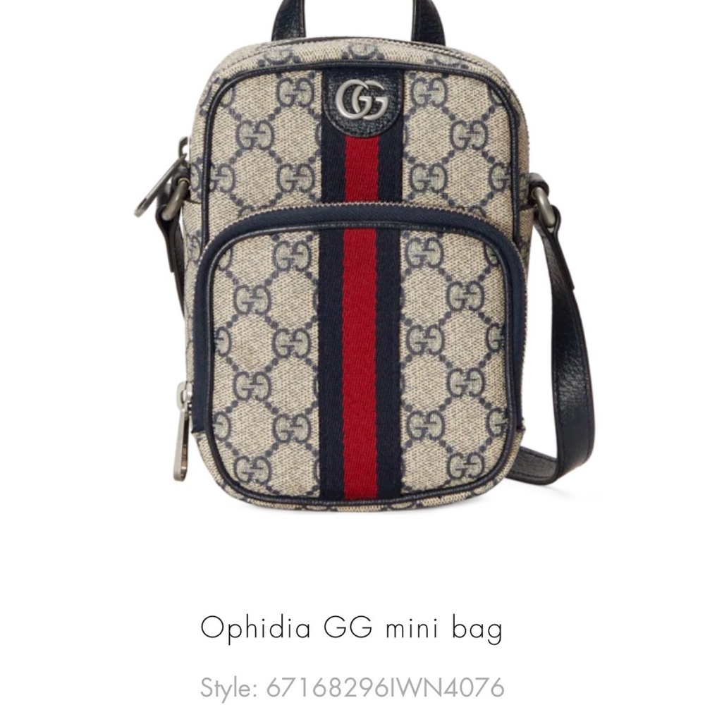 Gucci Ophidia GG Belt Bag - Beige and Navy